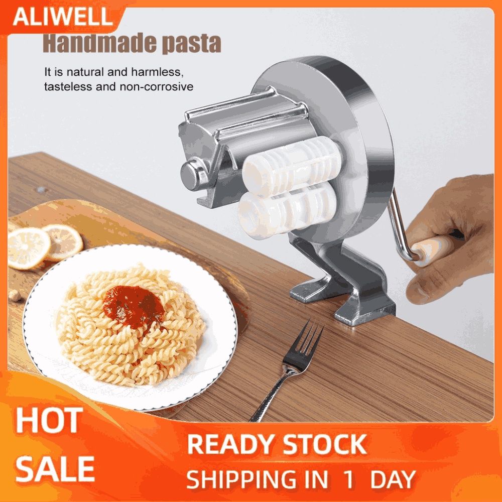 Aliwell 25cm Manual Pasta Maker Kitchen Tool - Roller Cutter Noodle Press Machine Aluminium Alloy Food Making Equipment