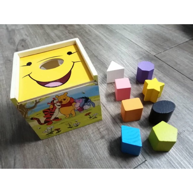 Melissa & Doug Disney Baby Winnie the Pooh Wooden Shape Sorting Cube Shopee Malaysia