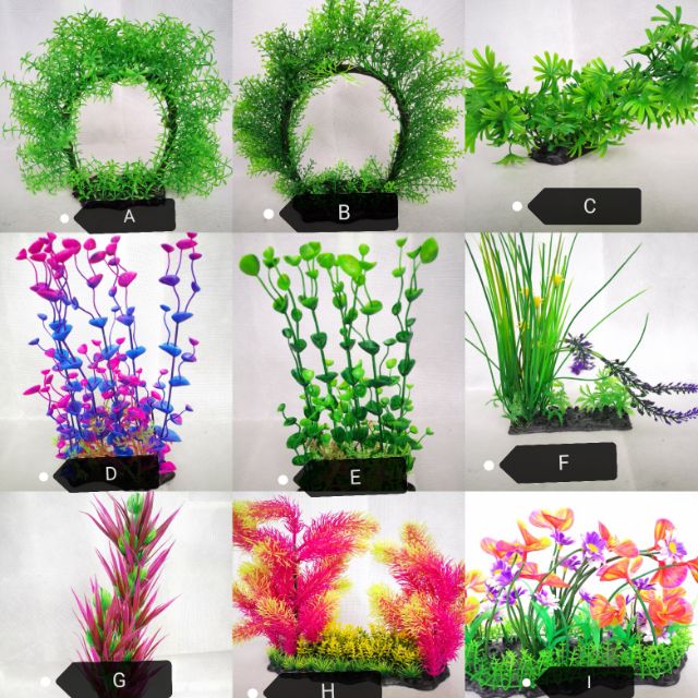 Aquarium Fish Tank Landscape Hiasan Akuarium Rumput Plastic Fake Grass ...