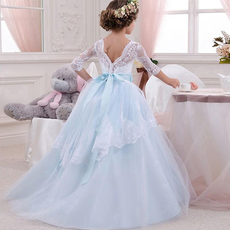 [NNJXD]Flower Girl Dress Wedding Gown Lace Princess Party Kids Wear ...