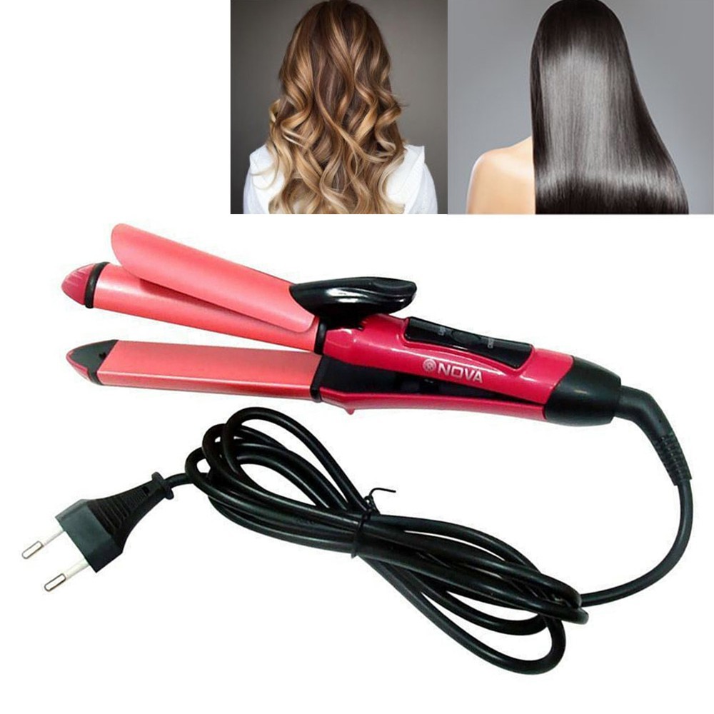 Nova 2 in 1 Multifunction Hair Straightener & Hair Curler [NHC2009] - Compact & Sleek Design/Top Selling Model