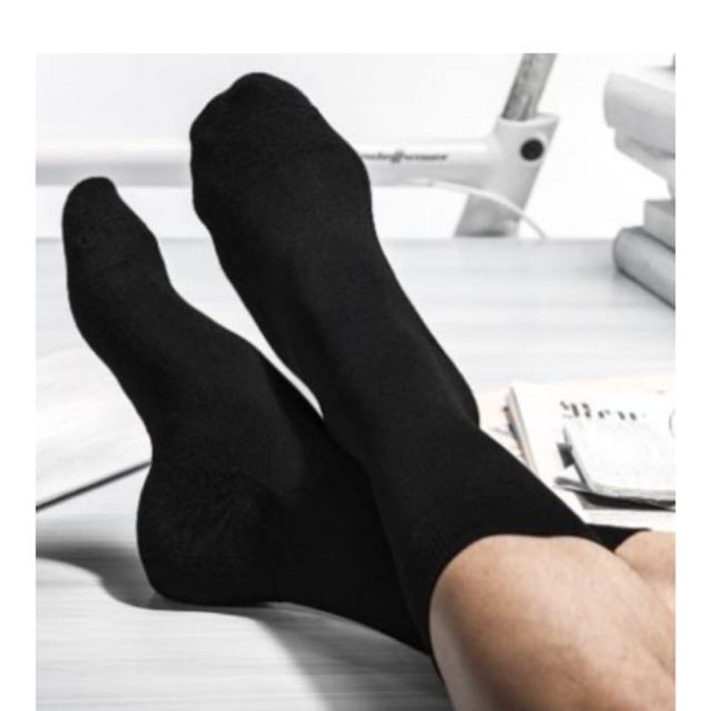 Stokin Hitam Panjang Dewasa Black Socks Long Sock Work Kerja Stoking ...