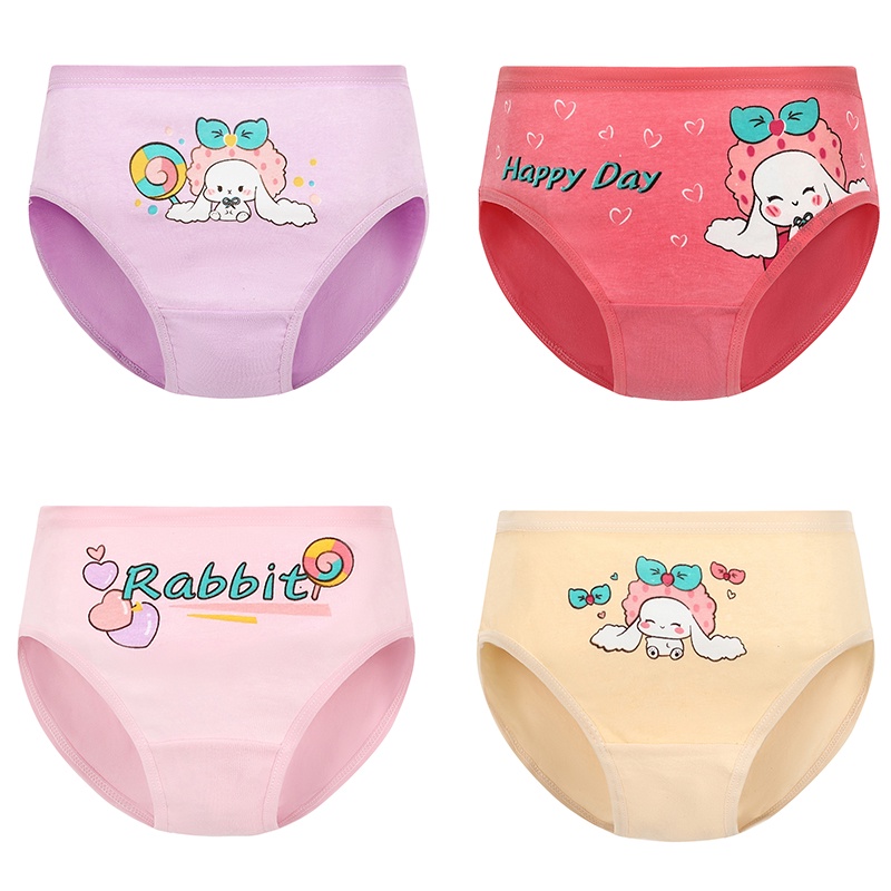 4 PCS/SET Kids Panties Soft Breathable Cotton Little Girl Underwear
