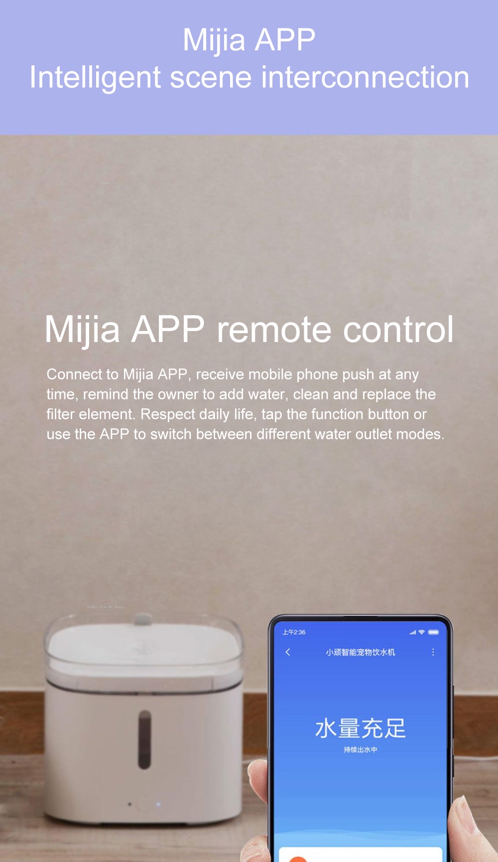 Xiaomi Mijia Smart Pet Water Dispenser Cat Dog Drink Feeder Bowl