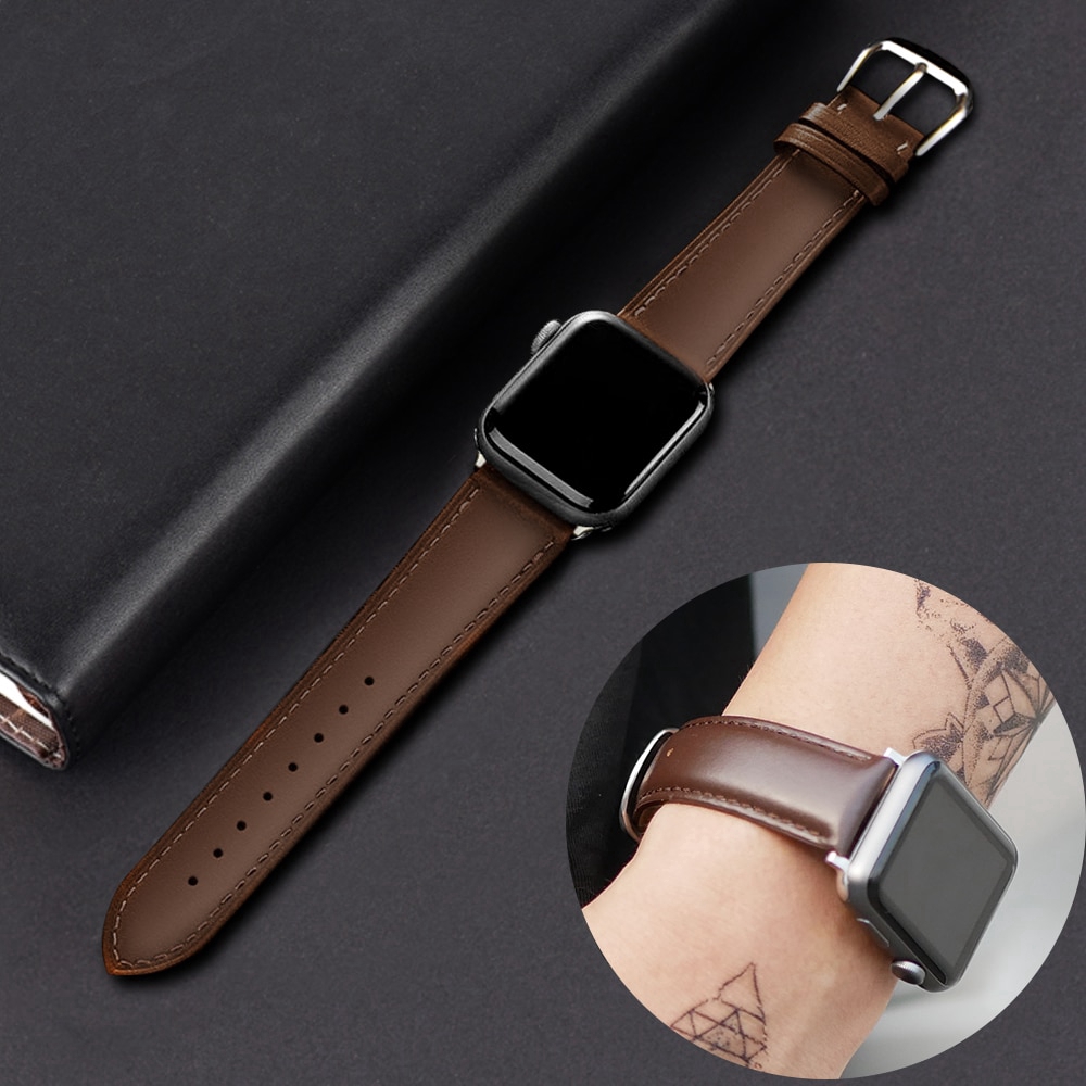 【Ready Stock】 Apple Watch leather strap iwatch 44mm 42mm 40mm 38mm ...