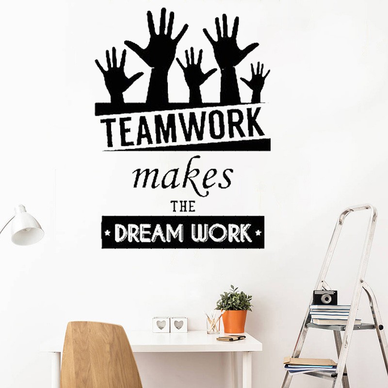 Mural Wall Stickers Office Decor Motivational Quotes Teamwork Vinyl ...