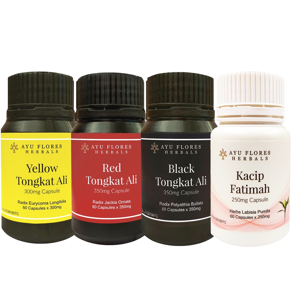 Ayu Flores Herbals 4 Mixed Tongkat Ali & Kacip Fatimah Capsule Bottle