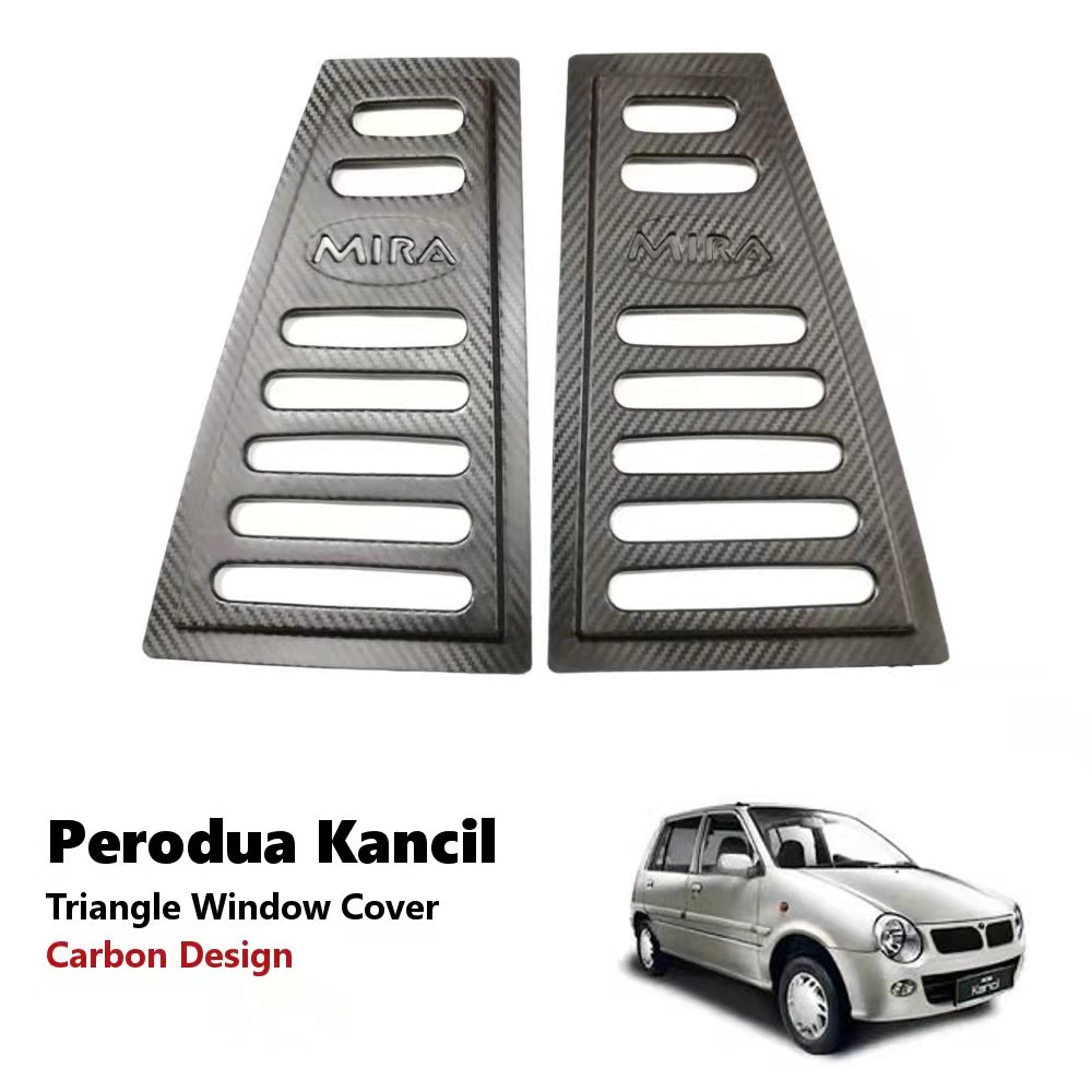 Kancil MIRA Window Cover 3D Carbon Triangle Mirror Rear Side Car Window