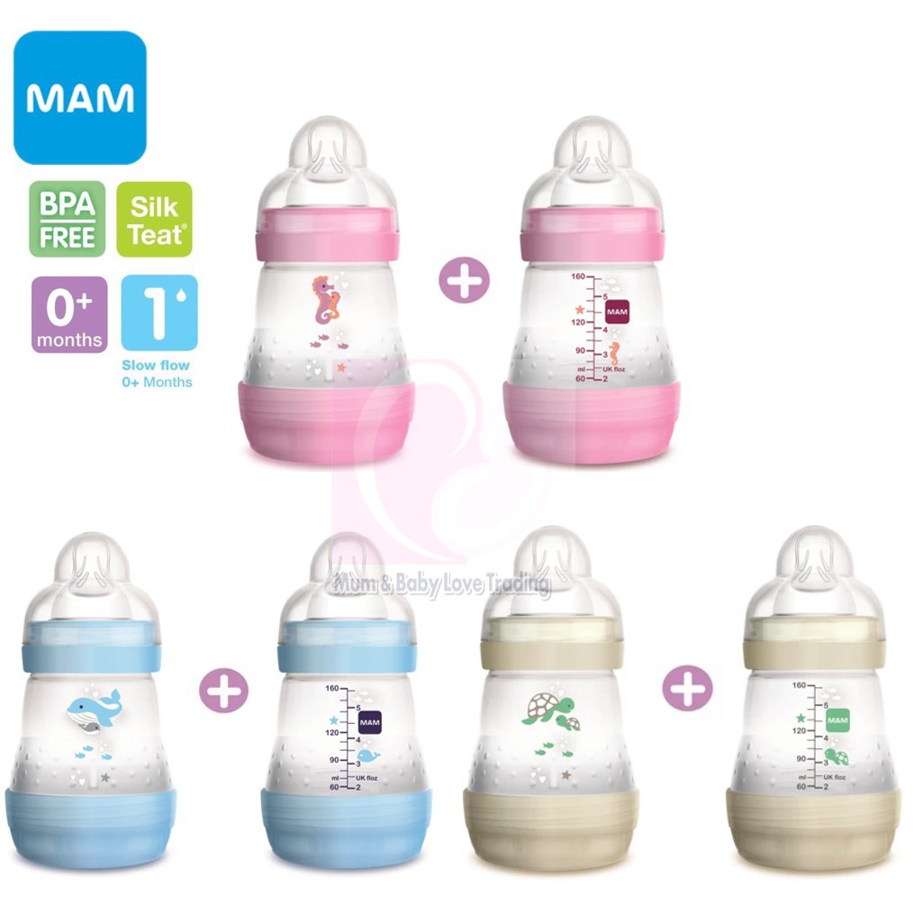 mam 160ml bottles pink