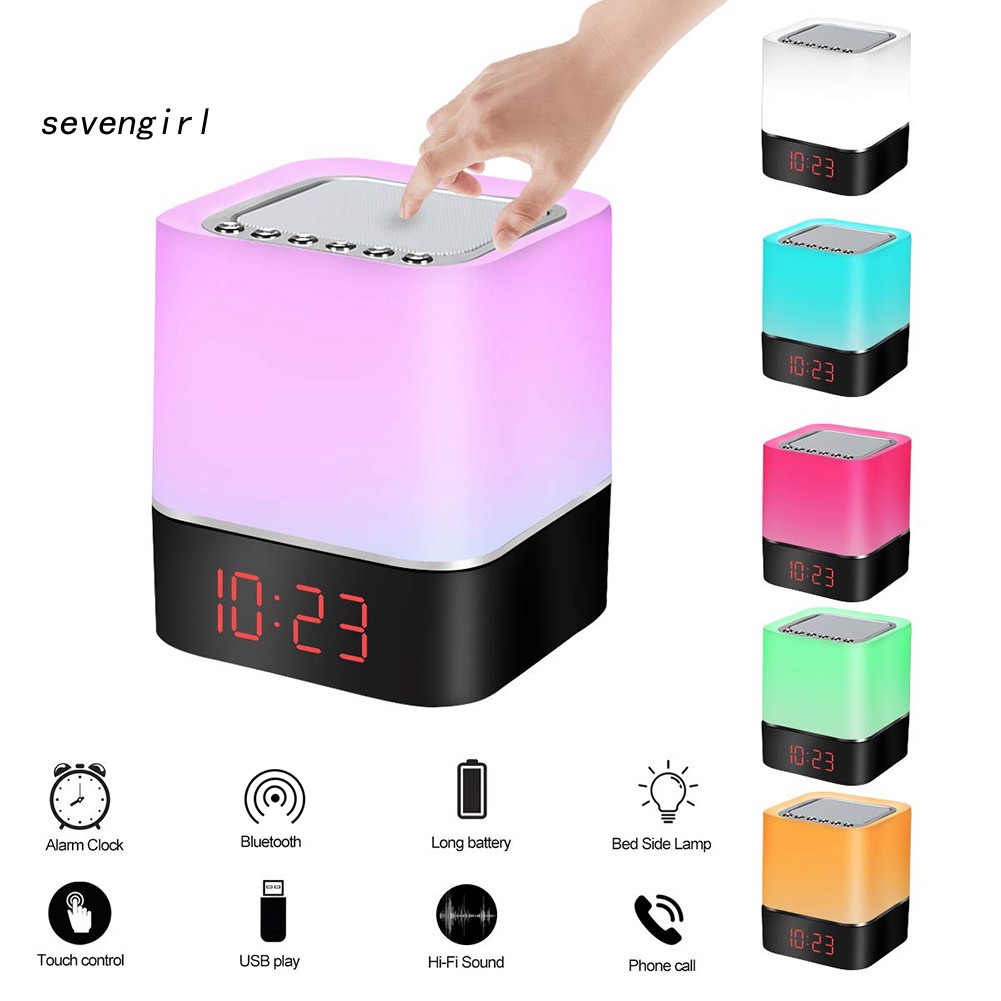 digital colorful led light touch bluetooth speaker