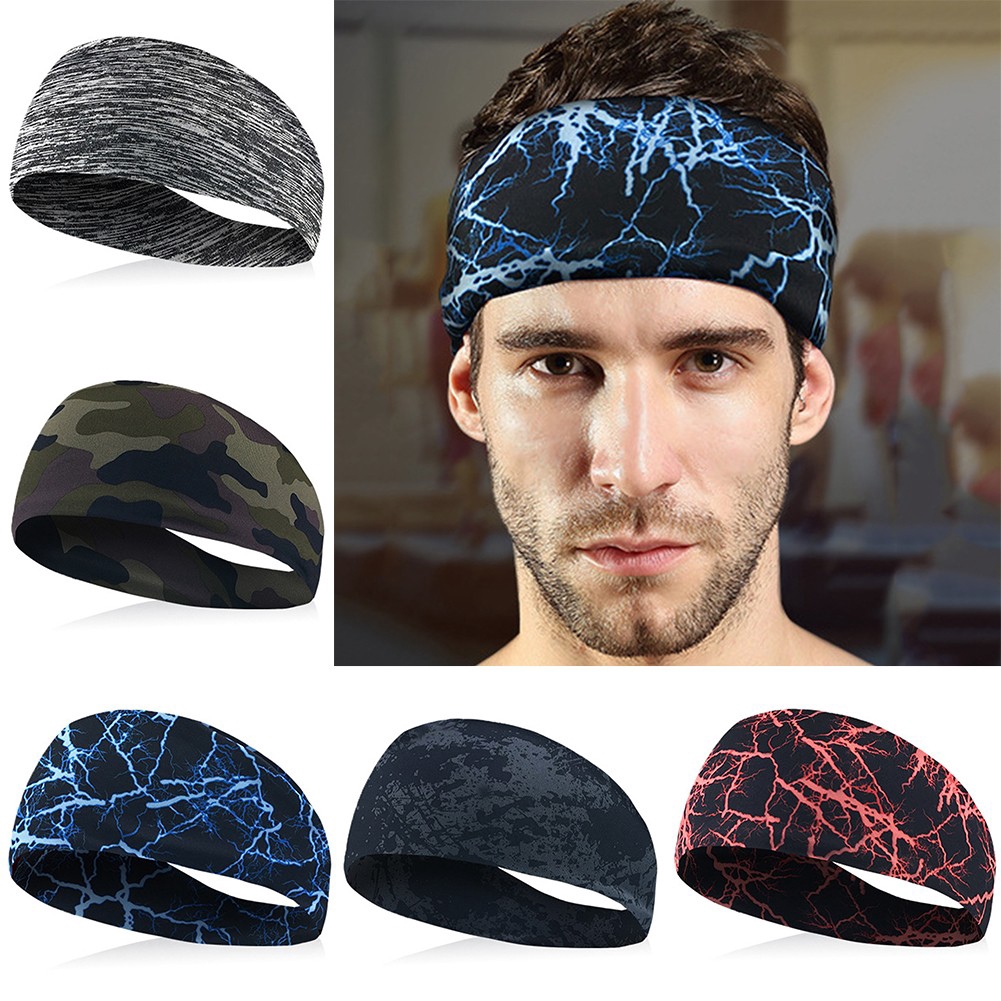 Women Men Stretch Sweat Headband Sport Yoga Exercise Sweatband