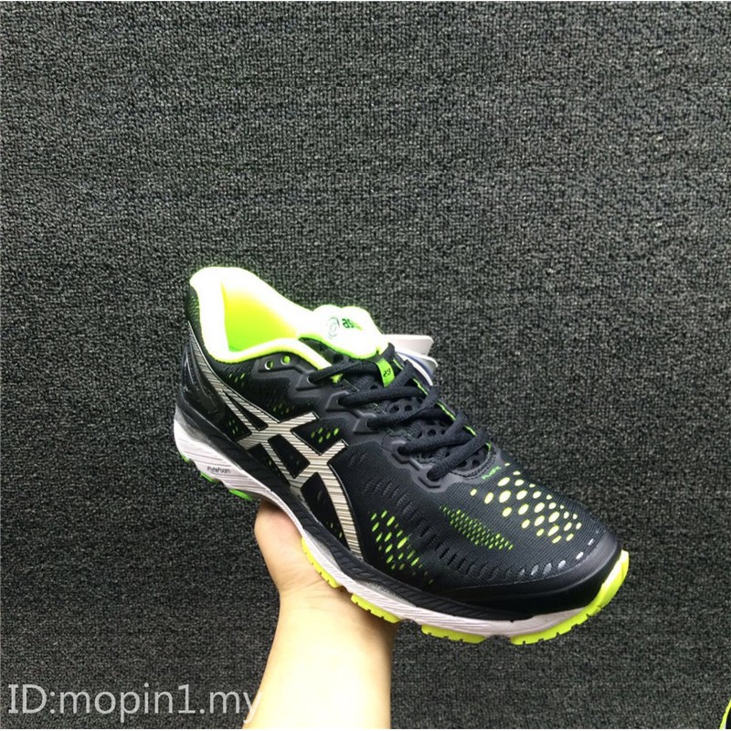 asics running shoes green