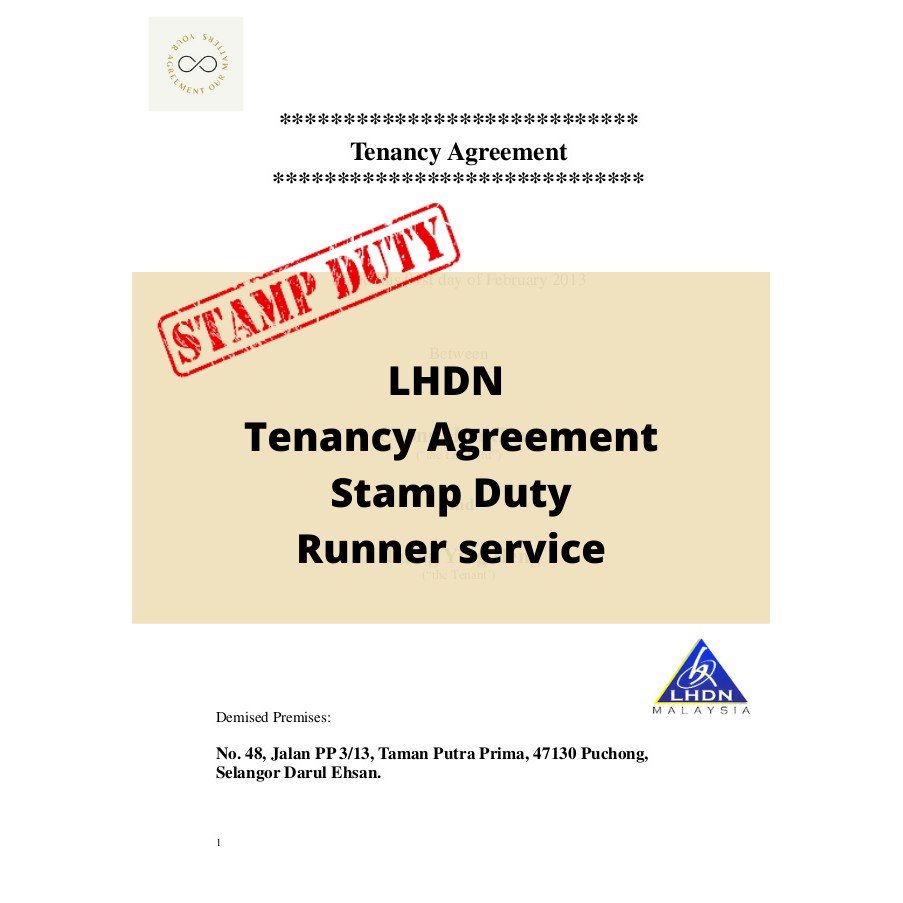 Buy Tenancy Agreement Stamping Service Rental Agreement Lhdn Penyeteman Perjanjian Sewa Rumah Seetracker Malaysia