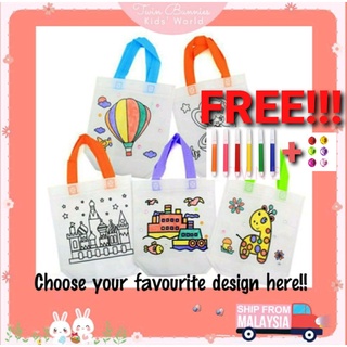 Art and Craft DIY Bag Colouring Bag Drawing Bag Goodies Bag Painting Bag Colouring Toy for Kids Mainan Lukis儿童彩色包