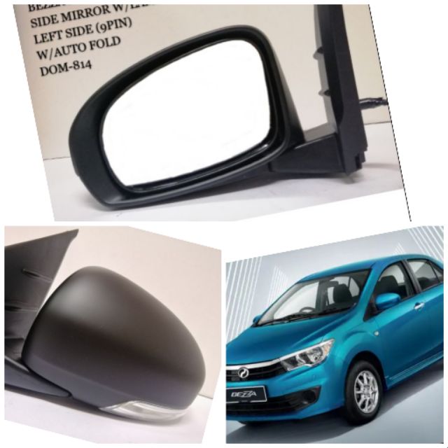 Perodua Bezza Auto Side Mirror W/Lamp 9 Pin Auto Fold(Left /Right side