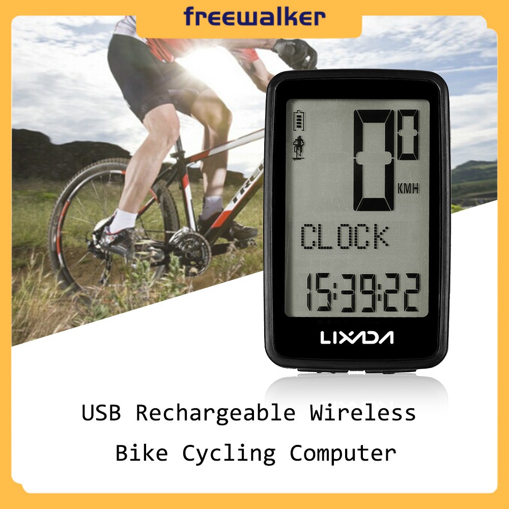 Lixada USB Rechargeable Wireless Bike Computer Bicycle GPS Speedometer Odometer 