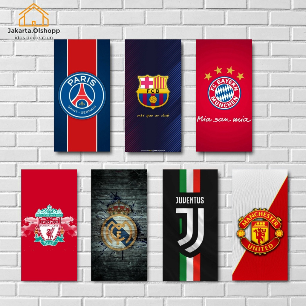 HIASAN DINDING KAYU European Football Club Wooden Poster/Wall Decoration/Wall Display/ Decor/homedecor/Room Display/Cafe Display/ Cafe Wall Decoration/barcelona/juventus/realmadrid/bayernmunchen/manchesterunited,/liverpool