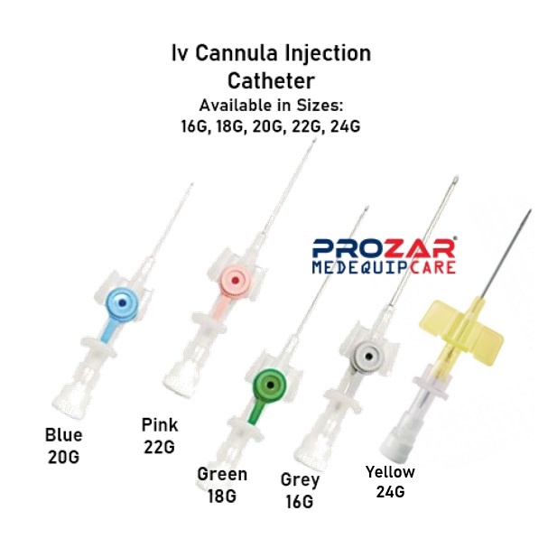 IV CANNULA CATHETER BUTTERFLY NEEDLE SIZE 16G,18G,20G,22G,24G-1PC ...