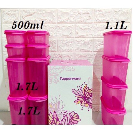 Tupperware: Smart Saver Oval Set 500ml / 1.7L / 1.1L Pink