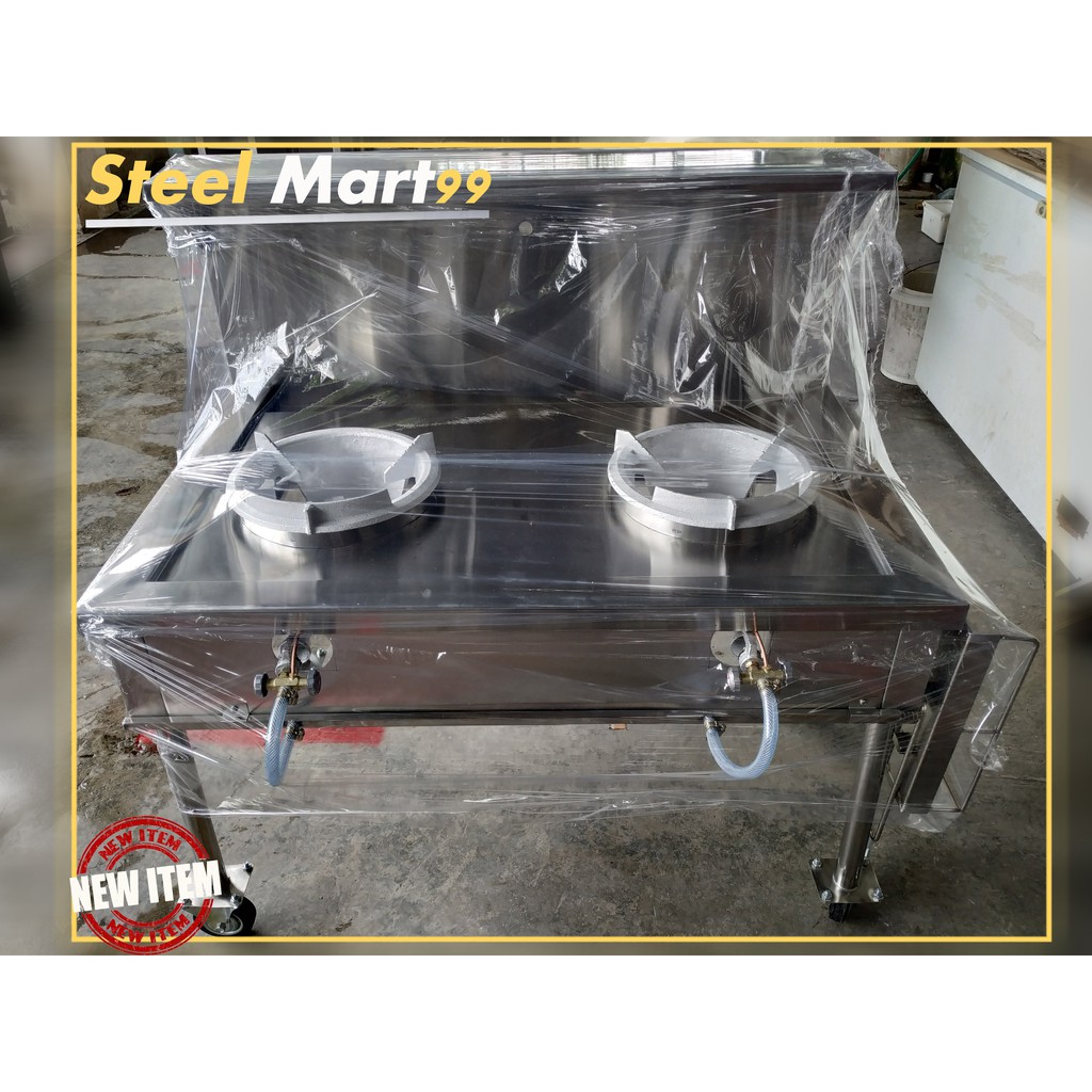 Stainless Steel Dapur Masak 2 Burner With Add On Side Table Hand Made Steelmag Stainless Steel Kitchen Two Burner Wi Shopee Malaysia