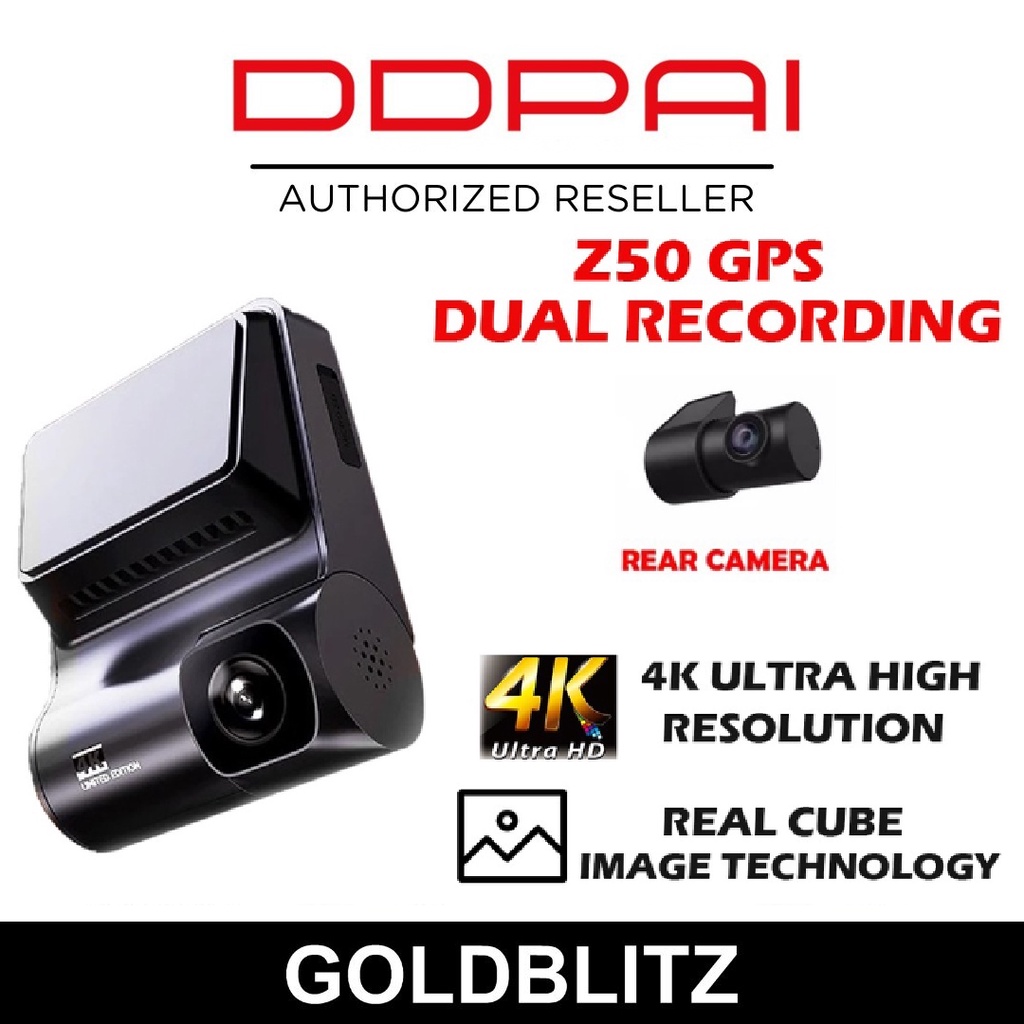 DDPAI Z50 4K 2160P Dash Cam GPS Front + Rear Cam