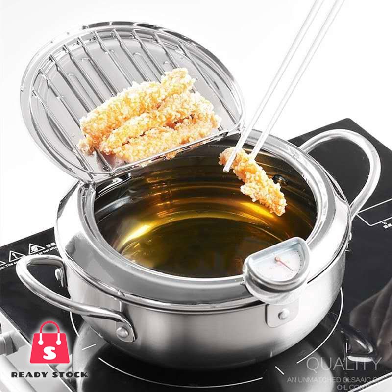 RSS_Tempura Fryer Japanese Deep Fryer Cooker SUS 304 with Thermometer