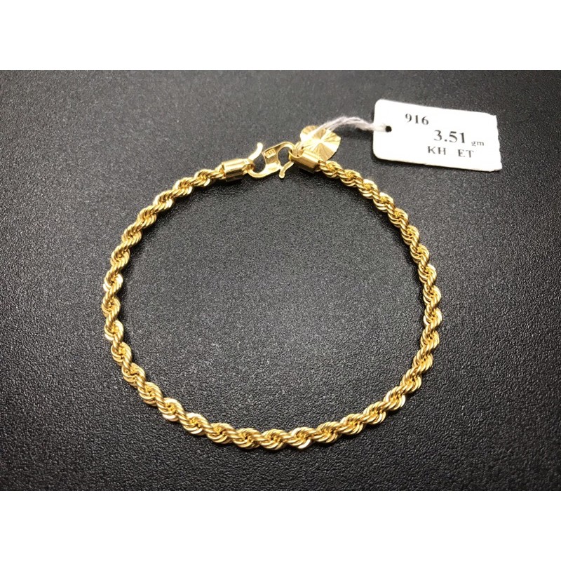 Rantai Tangan Emas 916 Rantai Tangan Tali Bubut Emas 916 Shopee Malaysia
