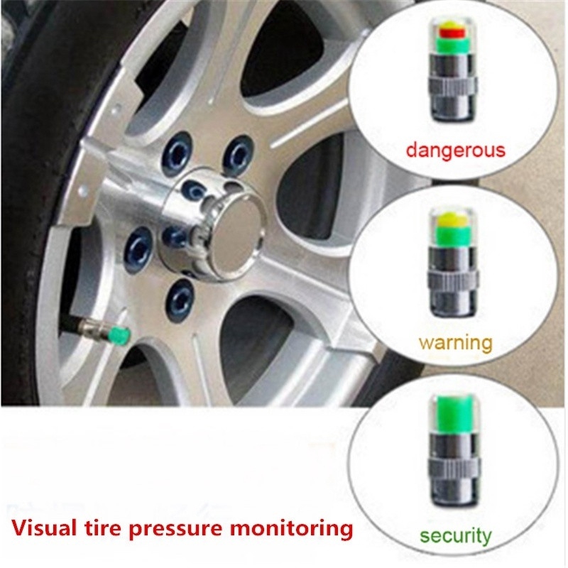 Ventile Deckel 4pcs Car Tire Valve Caps Pressure Gauge Monitor Indicator Tpms Monitoring Cap Se Auto Motorrad Teile