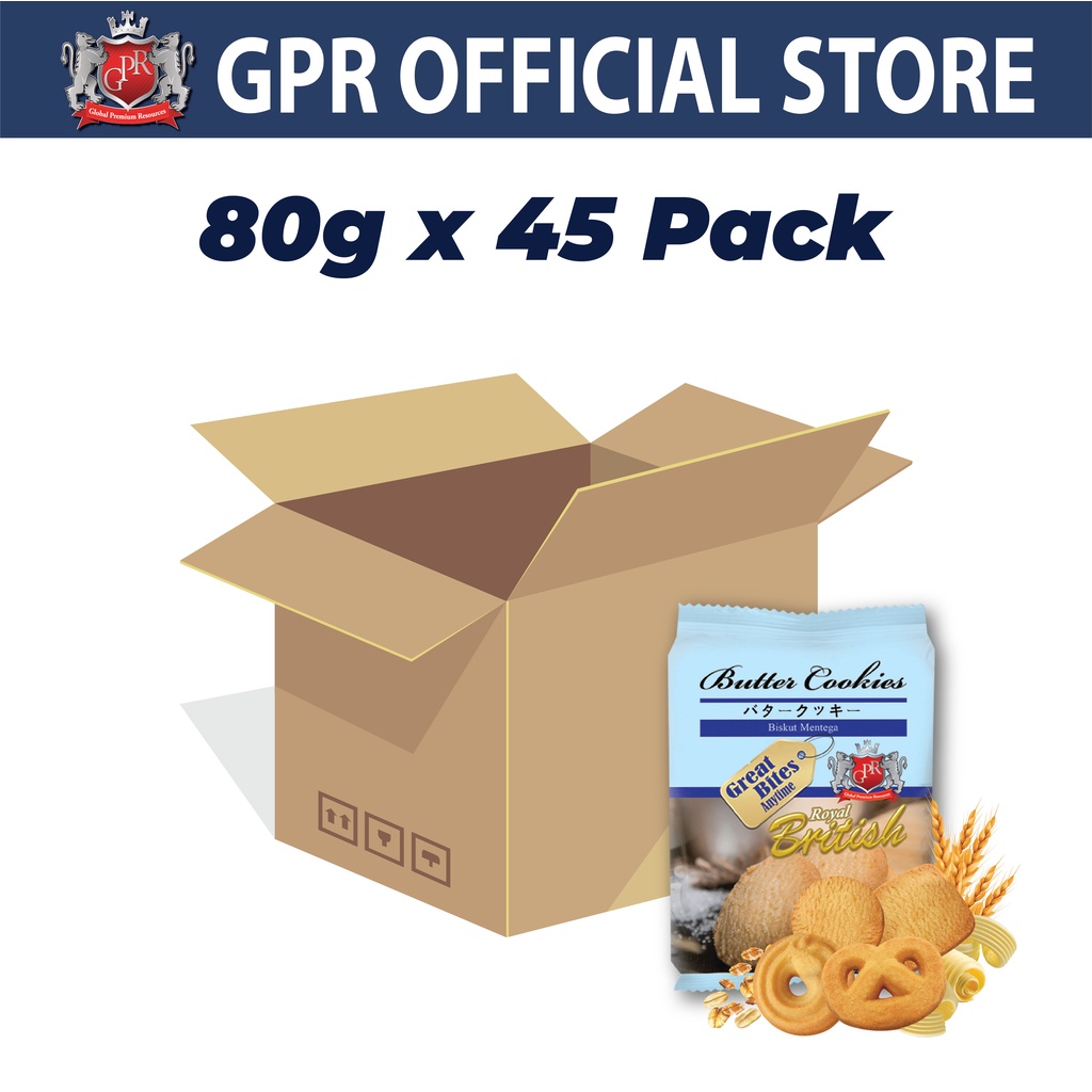 【Carton Deal】GPR Royal British Butter Cookies 80g Biscuit Biskut Foil 004Ctn