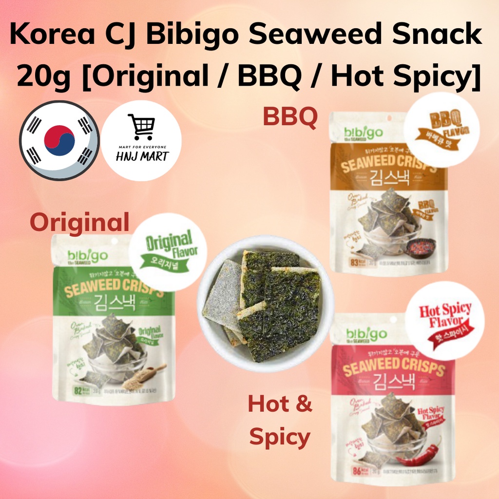 Korea CJ Bibigo Seaweed Snack 3 Flavours Seaweed Crisps [Original / BBQ ...