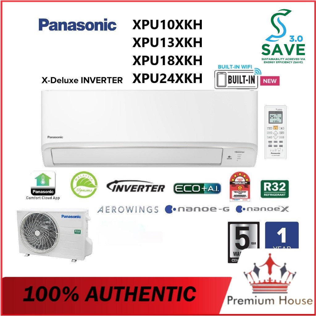 [TODAY SPECIAL] Panasonic Air Conditioner 1HP1.5HP Inverter R32 Aircond [CSPN9WKH, CSXPU10XKH