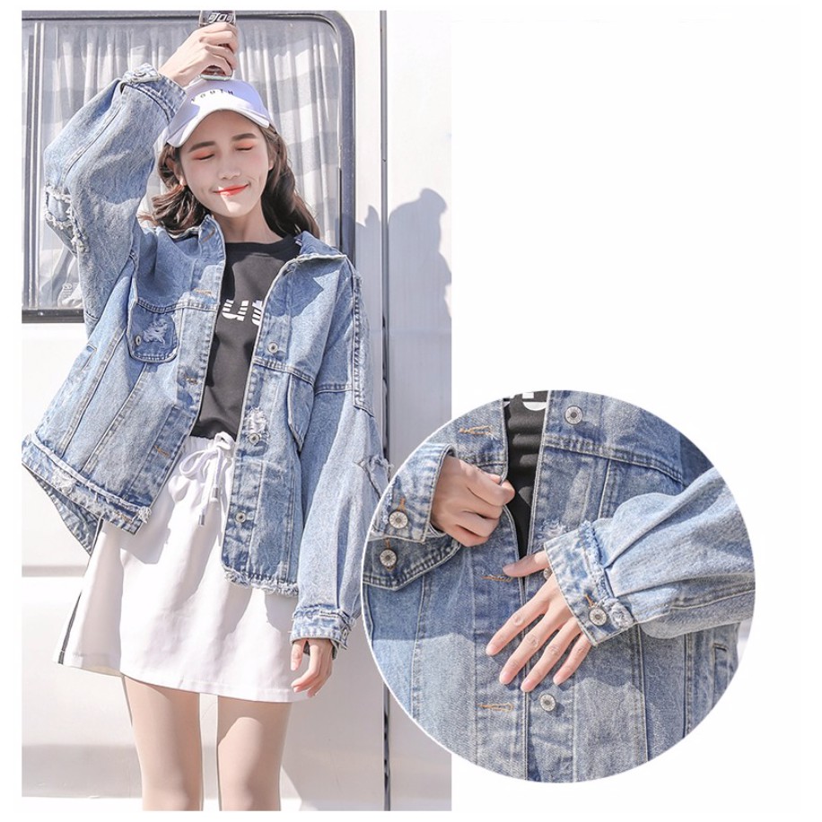 jaket denim wanita oversize