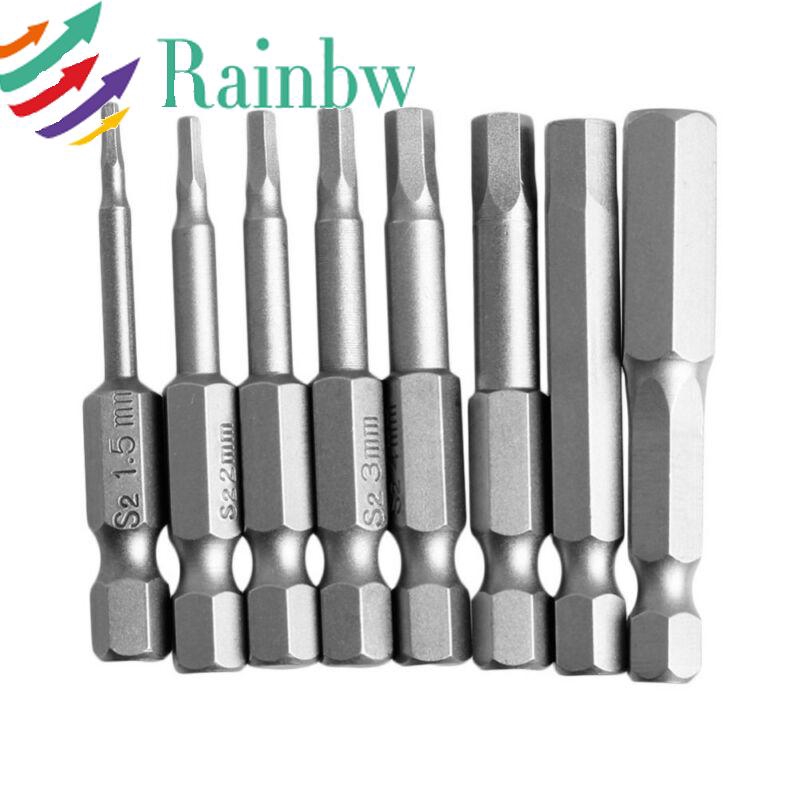 Craft Build Hex Key Allen Bits Tool 8pcs Set Quick Connect Impact Driver Power Drill Metric Silver Magnetic handle At... - Image 5
