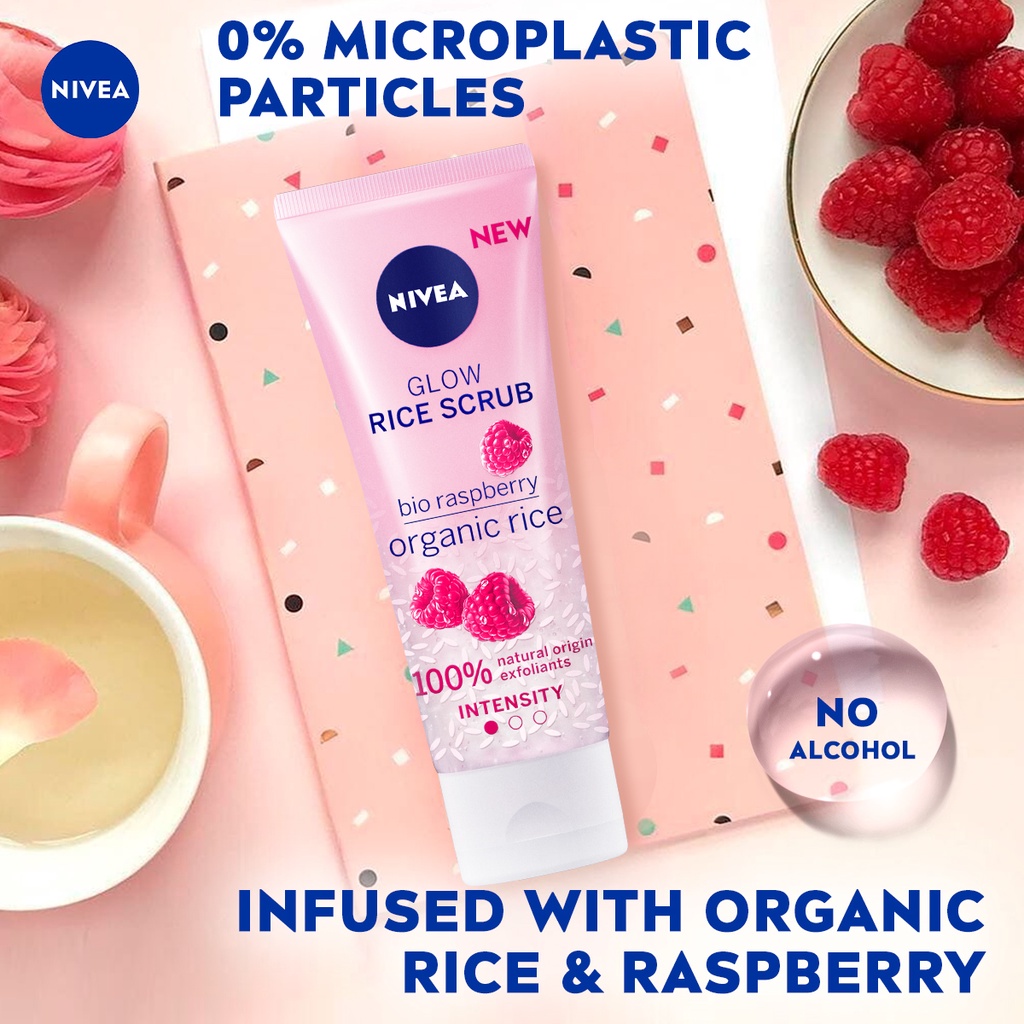 Nivea Face Glow Rice Scrub Raspberry 75mlBig Pharmacy Malaysia