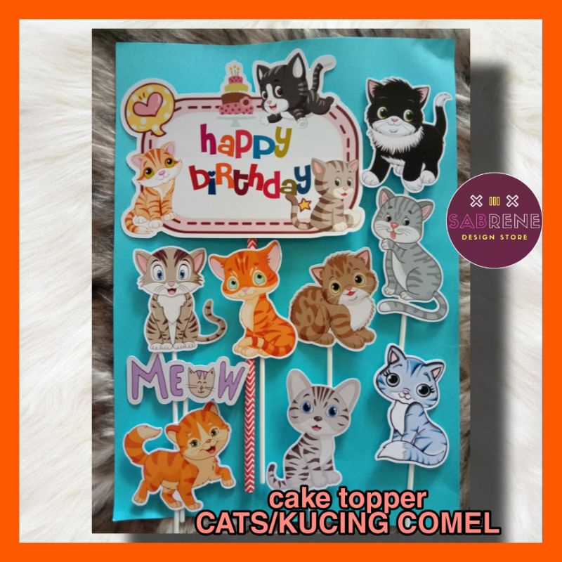 CATS/KUCING COMEL CAKE TOPPER READY STOCK
