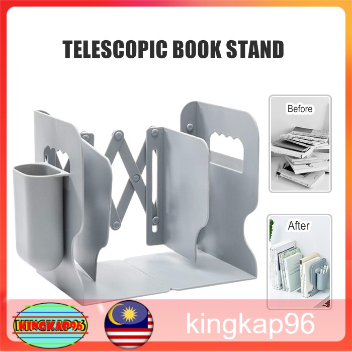 READY STOCK!!! Adjustable Book Shelf Holder Stand Pen Desktop Book