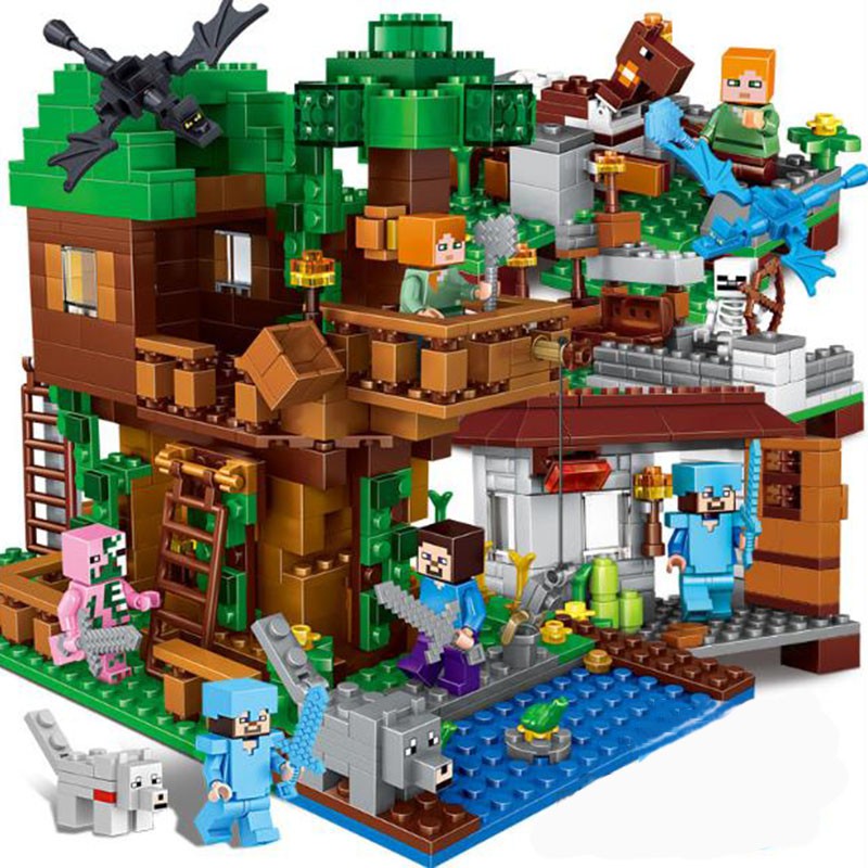 Minecraft Series Building Blocks Tree House Fortress Lego Toys For Kids Christmas Gift Shopee Malaysia