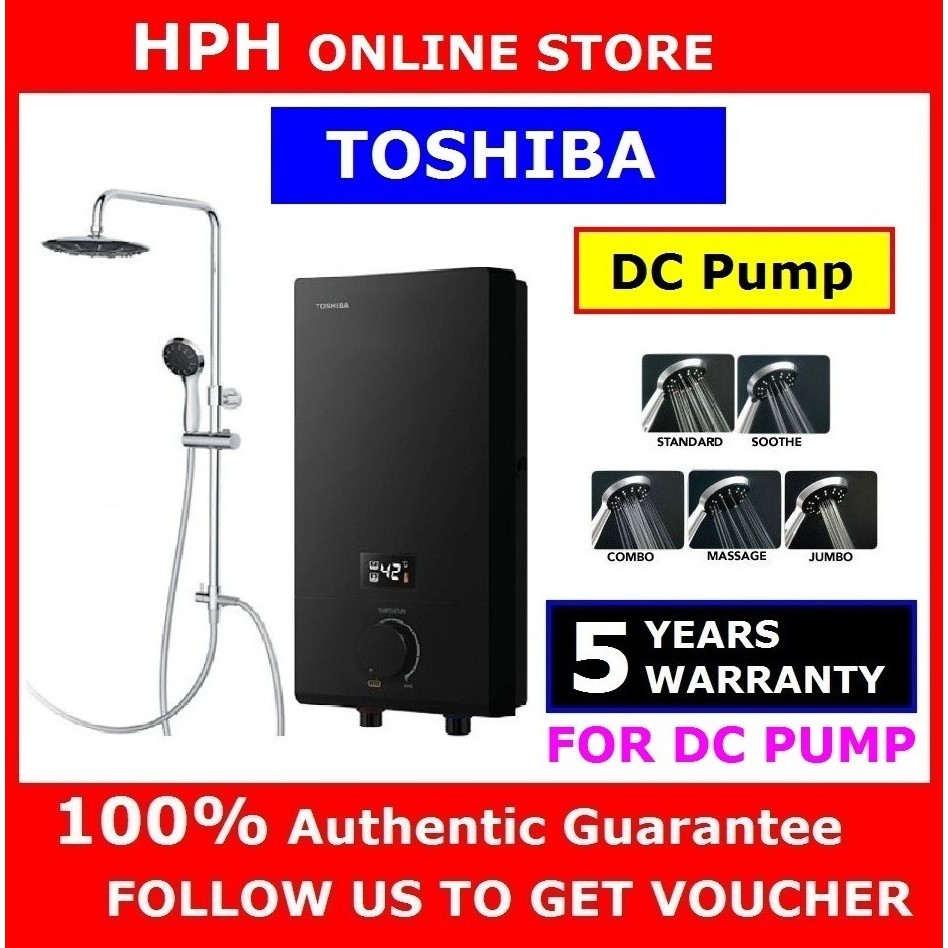 【PROMO】TOSHIBA Rain Shower DC PUMP Silent INSTANT SHOWER WATER HEATER