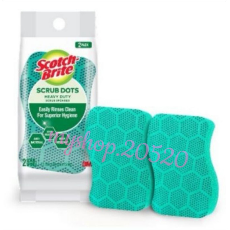 3M Scotch Brite Scrub Dots Heavy Duty Scrub Sponge (2 Pcs/Pack