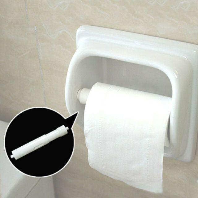 Pack of 2pcs White Plastic Toilet Roll Holder Insert Bathroom Washroom