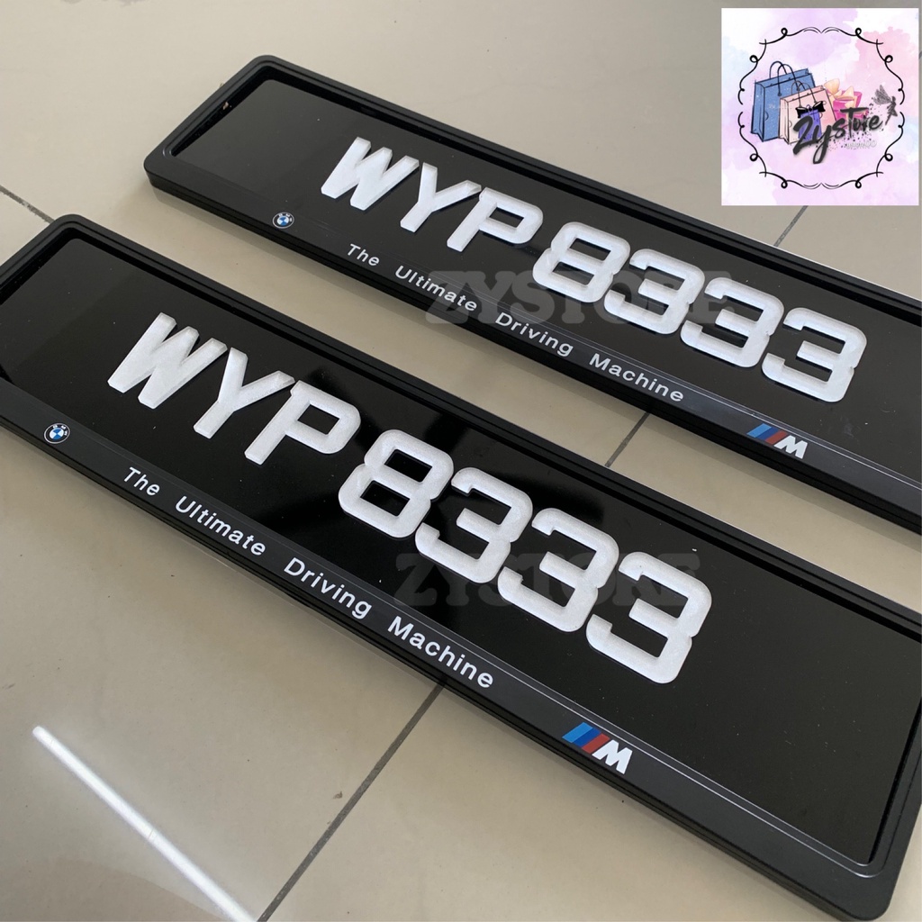 ZYSTORE 3D Crystal Car Number Plate 🔥 20+ Jenis Pilih , Nombor Plate 3D