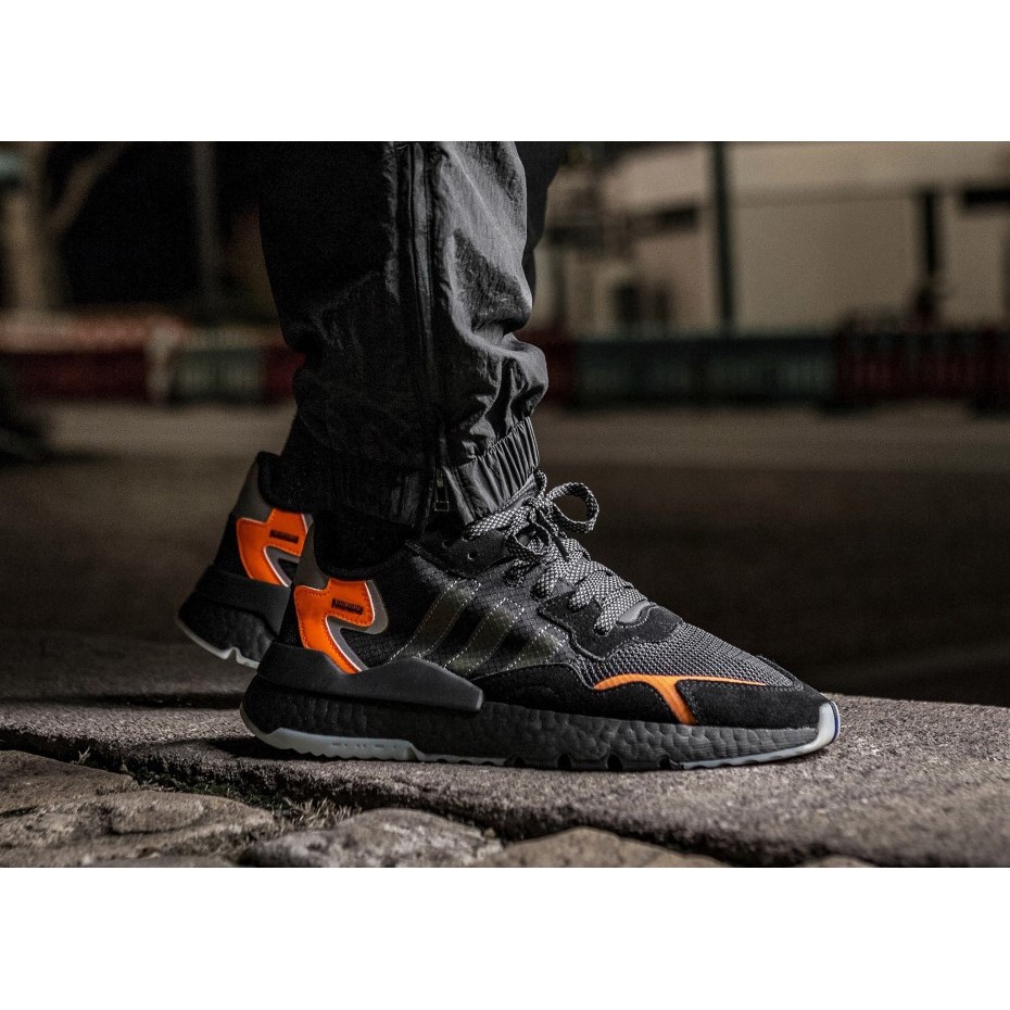 adidas nite jogger black and orange