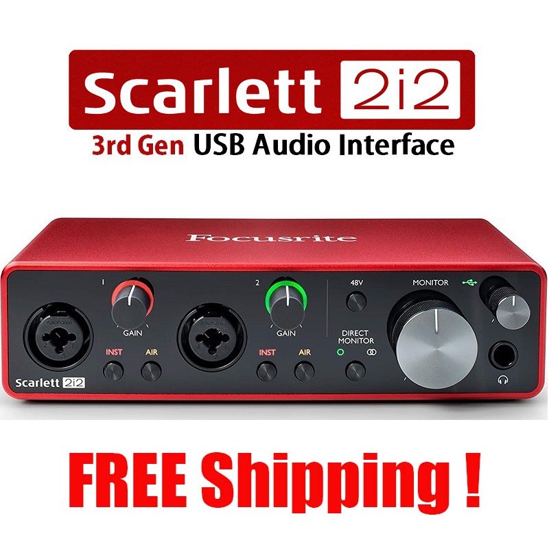 [We Ship Everyday] Focusrite Scarlett 2i2 (3rd Gen) USB Audio Interface with Focusrite Red Plug