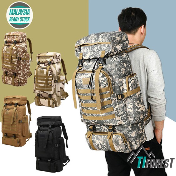 80L Military Large Backpack Outdoors Hiking Camping Travel Bags