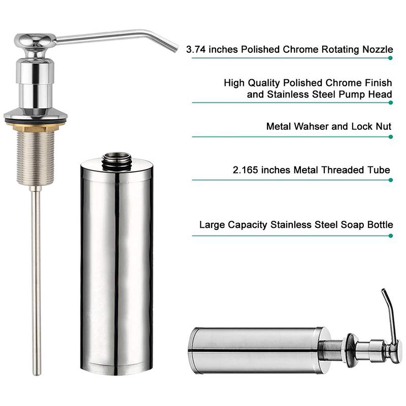 Kitchen Sink Soap Dispenser, Built In Hand Dispenser Pump Sus304