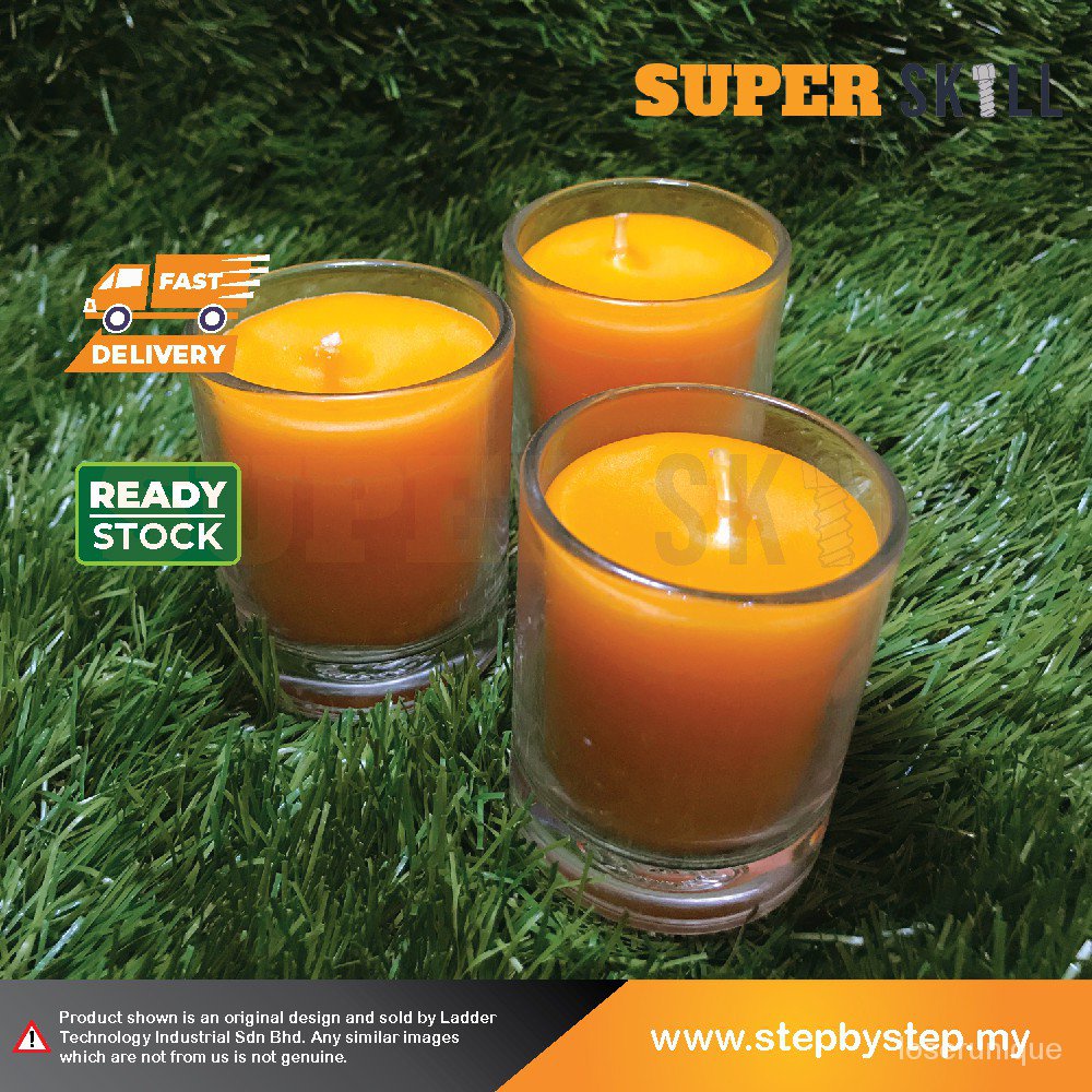 Sjfe Glass Candle Serai Scented Insect Repellent Citronella Candle Lilin Serai Wangi Jgc 3pcs Pack Shopee Malaysia
