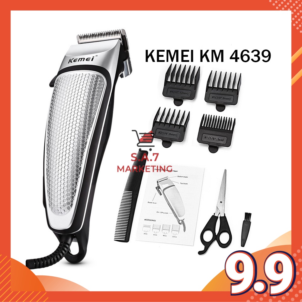 Kemei KM4639 Electric Hair Clipper 9 In 1 Pluggable Professional for Men  Hairdressing Tools Hair Shaving Machine | Shopee Malaysia
