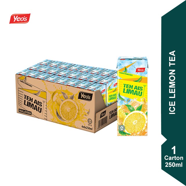 YEO'S Asian Drink Ice Lemon Tea Tetra Box 1 Carton (24 x 250ml) [KL