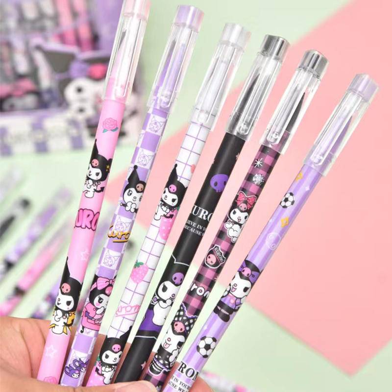 6Pcs/Pack Sanrio Kuromi Cute Animal Erasable Black Blue Ink Gel Pen 0 ...