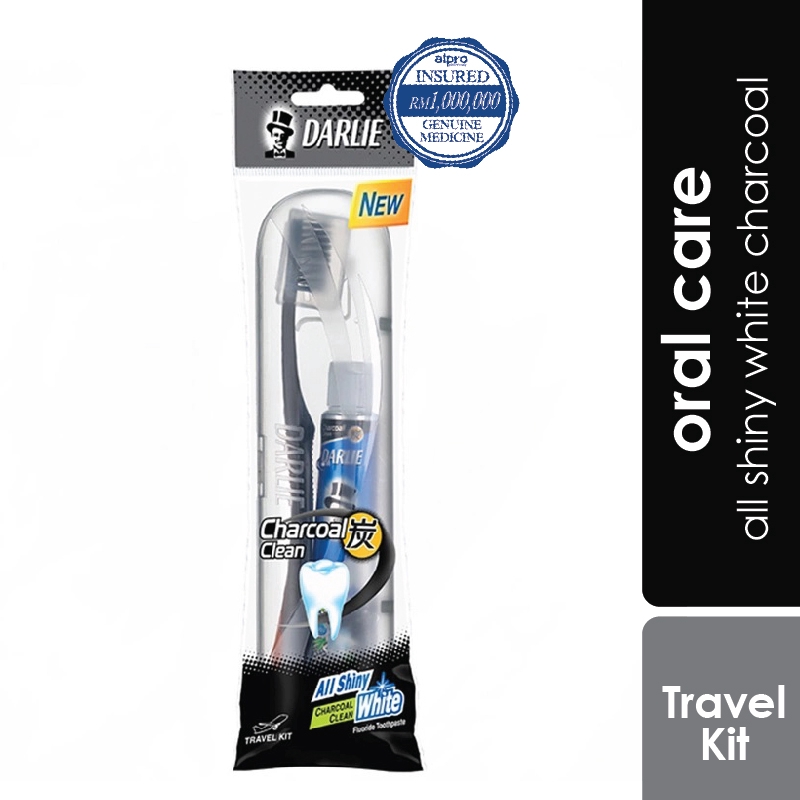 Darlie Oral Care Travel Kit All Shiny White Charcoal 40g Shopee Malaysia